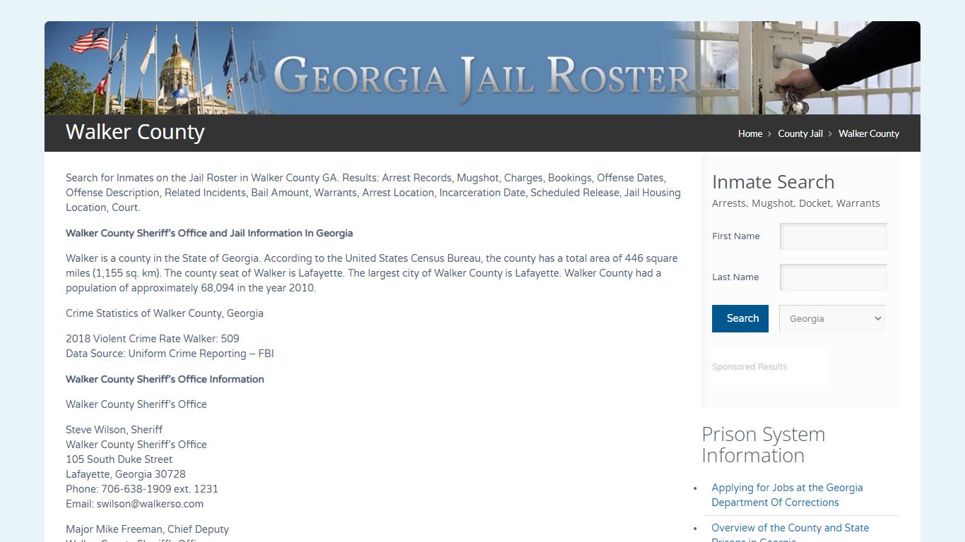 Walker County | Georgia Jail Inmate Search